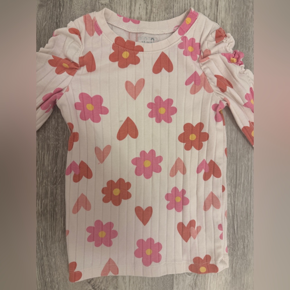 Garanimals Pink and Red Floral Heart Long Sleeve Tee - Picture 2 of 9